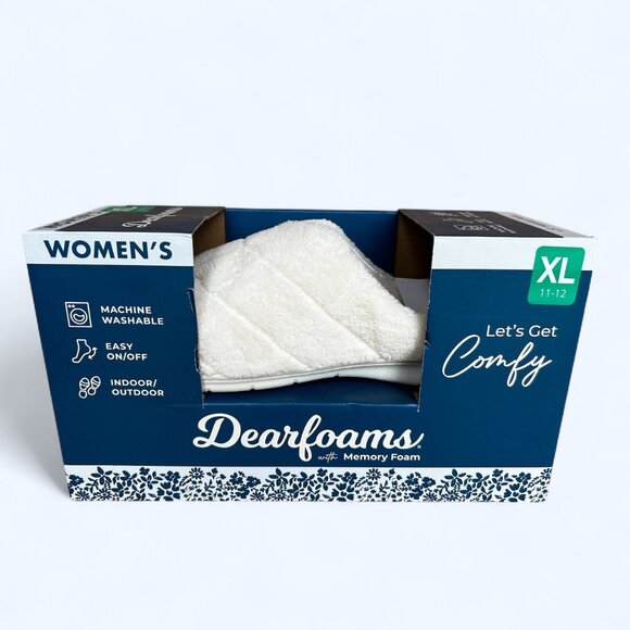 Dearfoams Women's Slipper Memory Foam Cream Size XL (11-12) - Picture 1 of 8